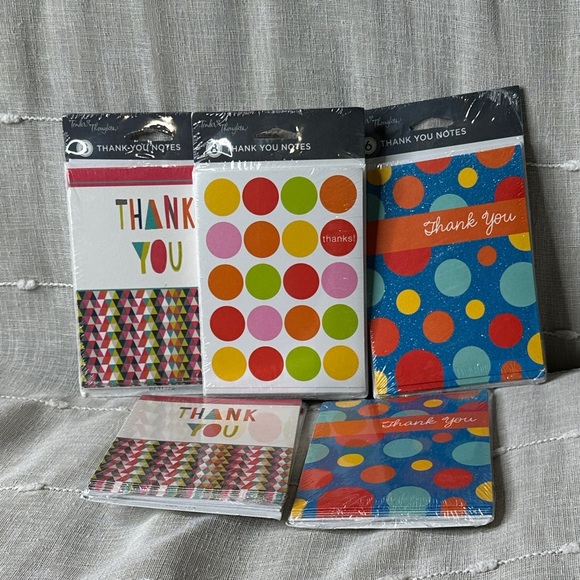 Thank You Card w/Envelopes Set of 36 cards (5 pks) Glitter Polka Dots NWT Thanks - Picture 1 of 10